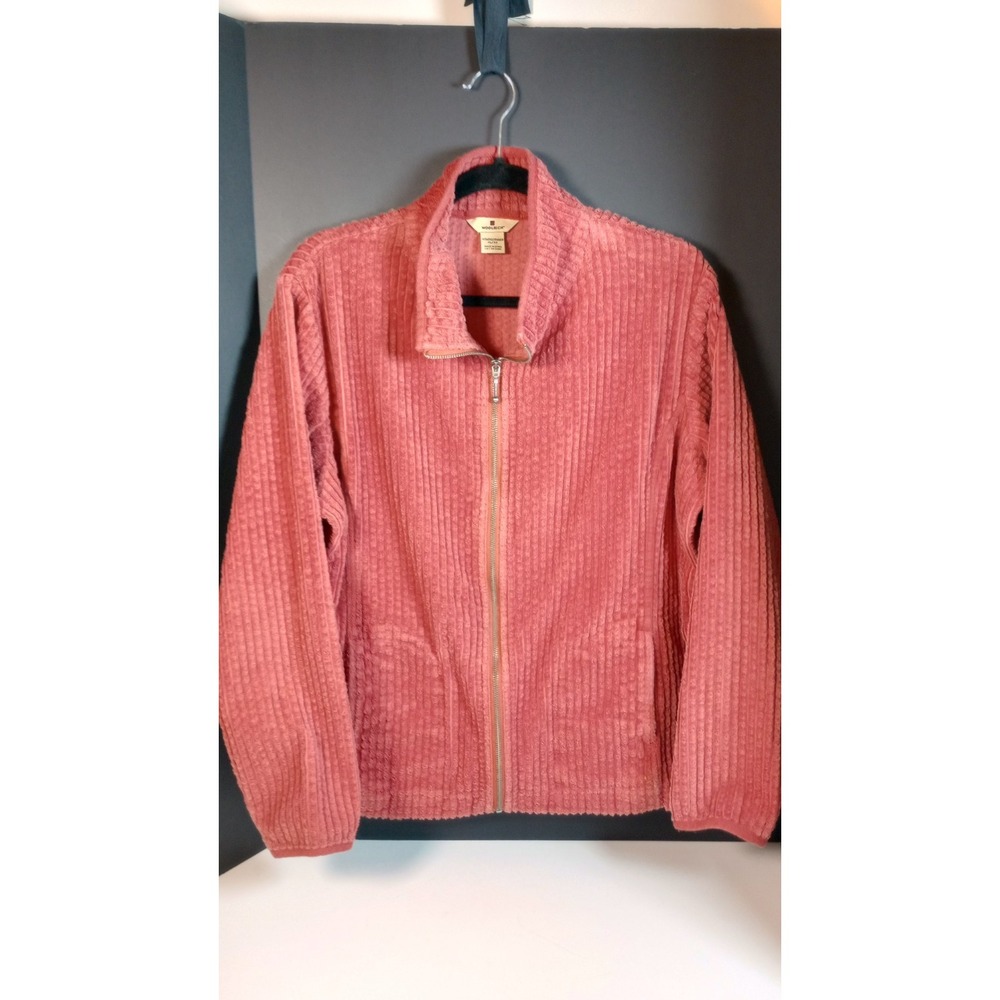 Woolrich Women's XL Soft Ruby Wide Wale Corduroy Full Zip Jacket 100% Cotton